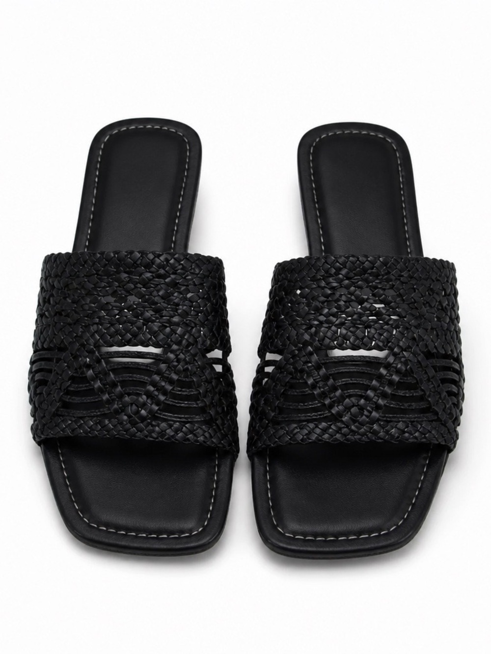 Sesto Meucci Myrtis Black Woven Leather Slide Sandals Made in Italy Women’s 6M - Picture 6 of 11